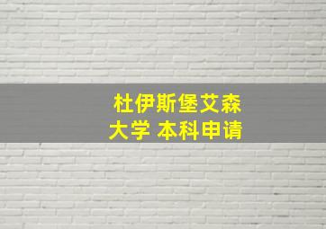 杜伊斯堡艾森大学 本科申请